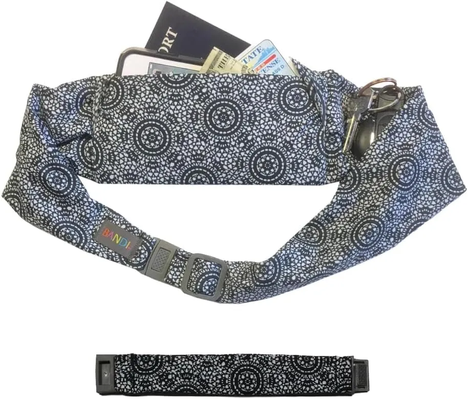 BANDI Plus Size Fanny Pack for Women - Travel-Ready Pocket Belt with Secure Hidden Money & Running Belt for Phone, Passport, Keys, & Medical Devices, Adjustable Fit, Comfortable (Boho)