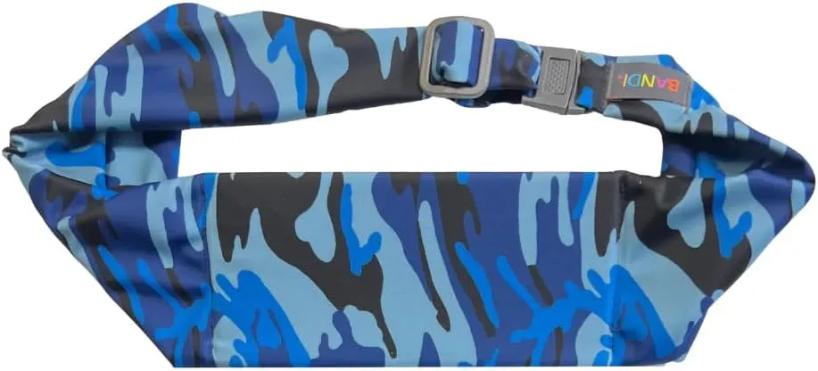 BANDI Plus Size Fanny Pack for Women - Travel-Ready Pocket Belt with Secure Hidden Money & Running Belt for Phone, Passport, Keys, & Medical Devices, Adjustable Fit, Comfortable (Camo Blue)