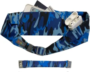 BANDI Plus Size Fanny Pack for Women - Travel-Ready Pocket Belt with Secure Hidden Money & Running Belt for Phone, Passport, Keys, & Medical Devices, Adjustable Fit, Comfortable (Camo Blue)