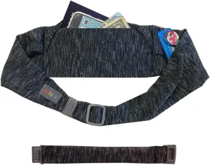 BANDI Plus Size Fanny Pack for Women - Travel-Ready Pocket Belt with Secure Hidden Money & Running Belt for Phone, Passport, Keys, & Medical Devices, Adjustable Fit, Comfortable (Strata Black/Gray)