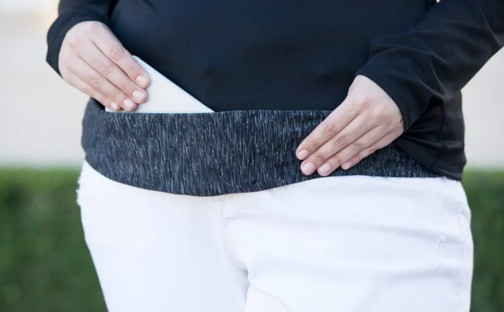 BANDI Plus Size Fanny Pack for Women - Travel-Ready Pocket Belt with Secure Hidden Money & Running Belt for Phone, Passport, Keys, & Medical Devices, Adjustable Fit, Comfortable (Strata Black/Gray)