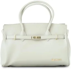 Baroncelli Leather Tote Handbag, Large Size with Gold Hardware, Multiple Compartments