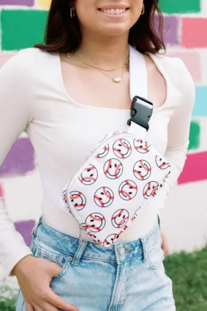 Baseball Happy Face Belt Bag