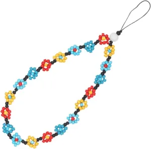 Beaded Cellphone Lanyard Fashion Phone Charm Wristband for Safety of Id Camera Mobile