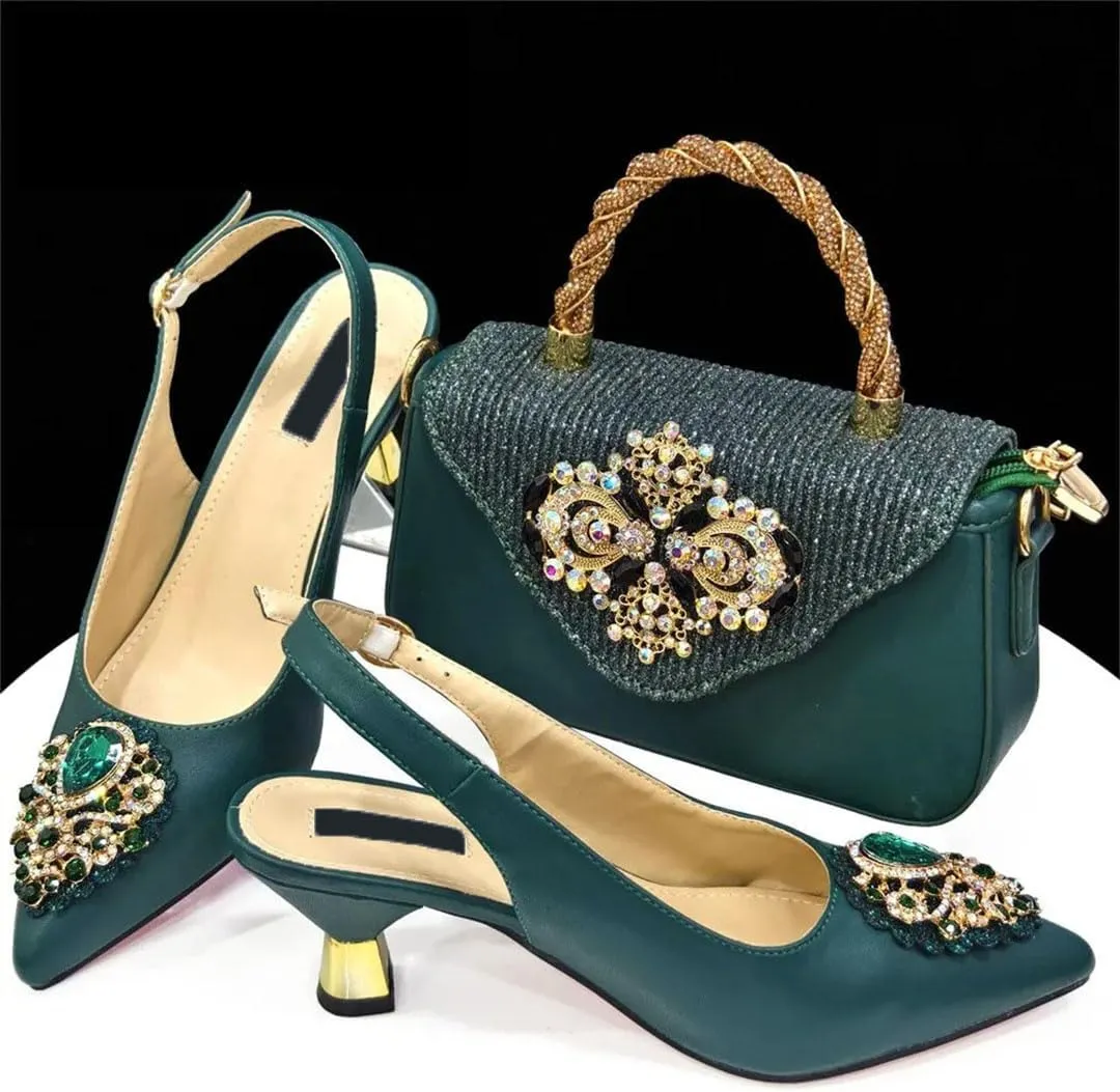 Beaded Peep Toe Bridal Sandals Rhinestone Purse Handmade Wedding Combo