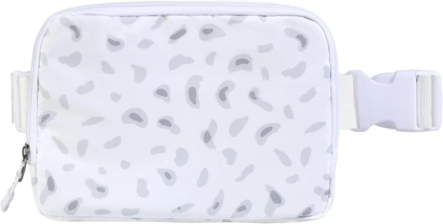 Belt bag Fanny pack crossbody bags for women Everywhere belt bag (Leopard White)