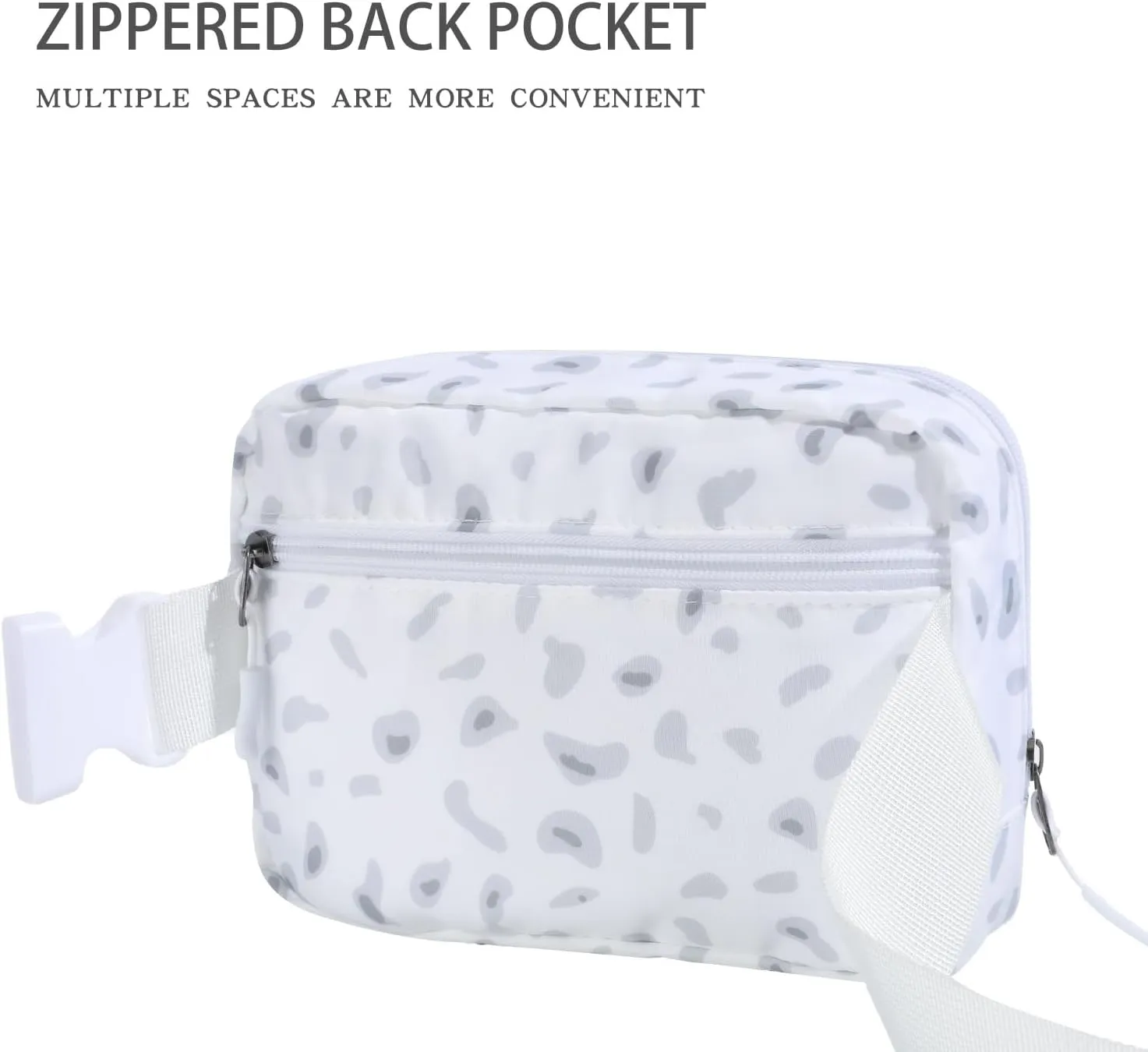 Belt bag Fanny pack crossbody bags for women Everywhere belt bag (Leopard White)