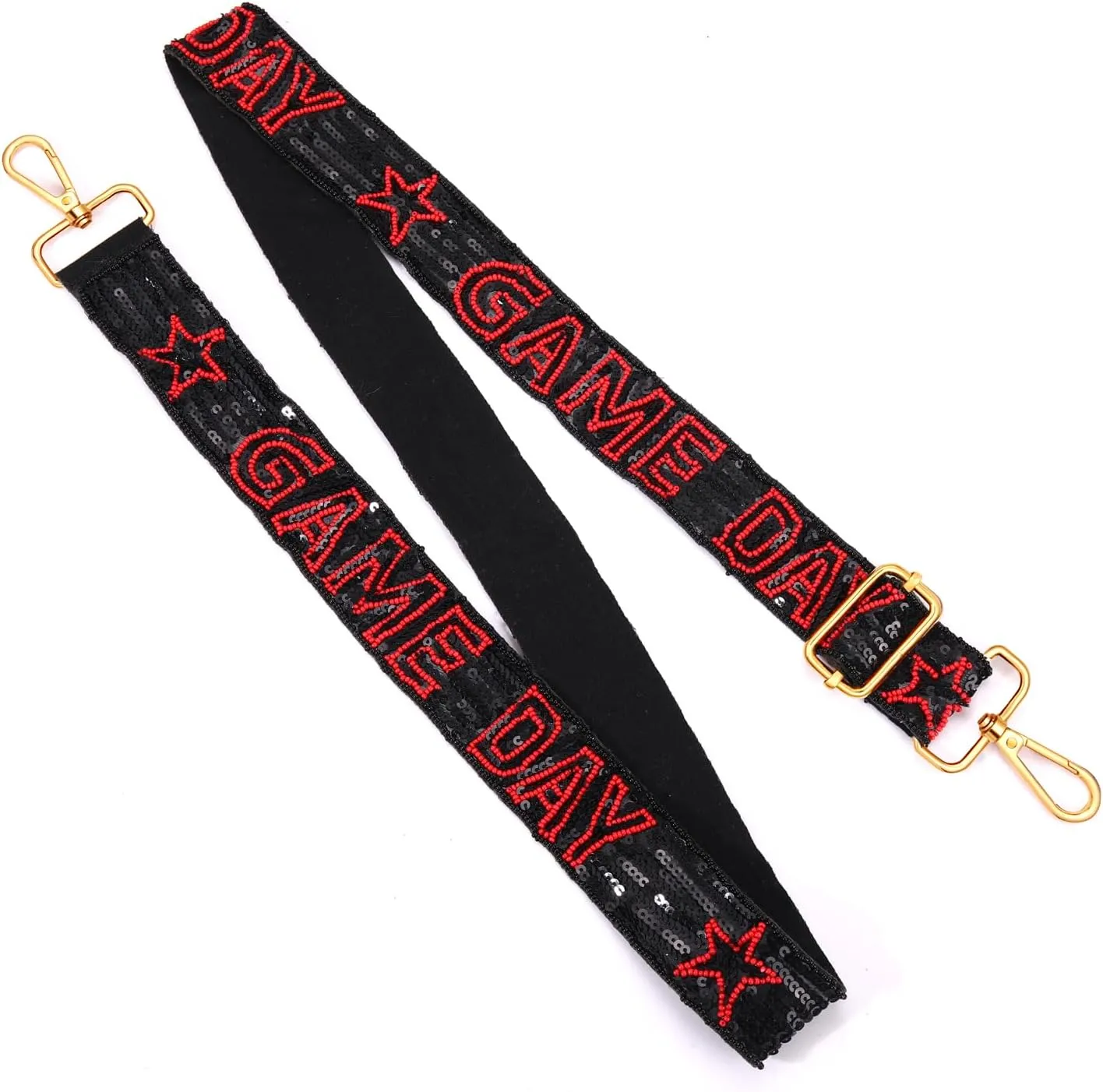 boderier Game Day Purse Straps Replacement Crossbody Bag Strap Beaded Sequins Strap for Clear Bag Football Accessories