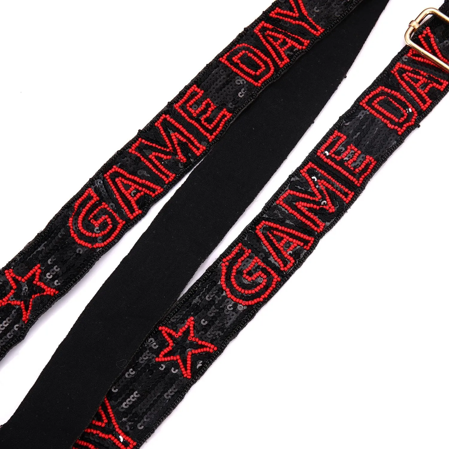 boderier Game Day Purse Straps Replacement Crossbody Bag Strap Beaded Sequins Strap for Clear Bag Football Accessories