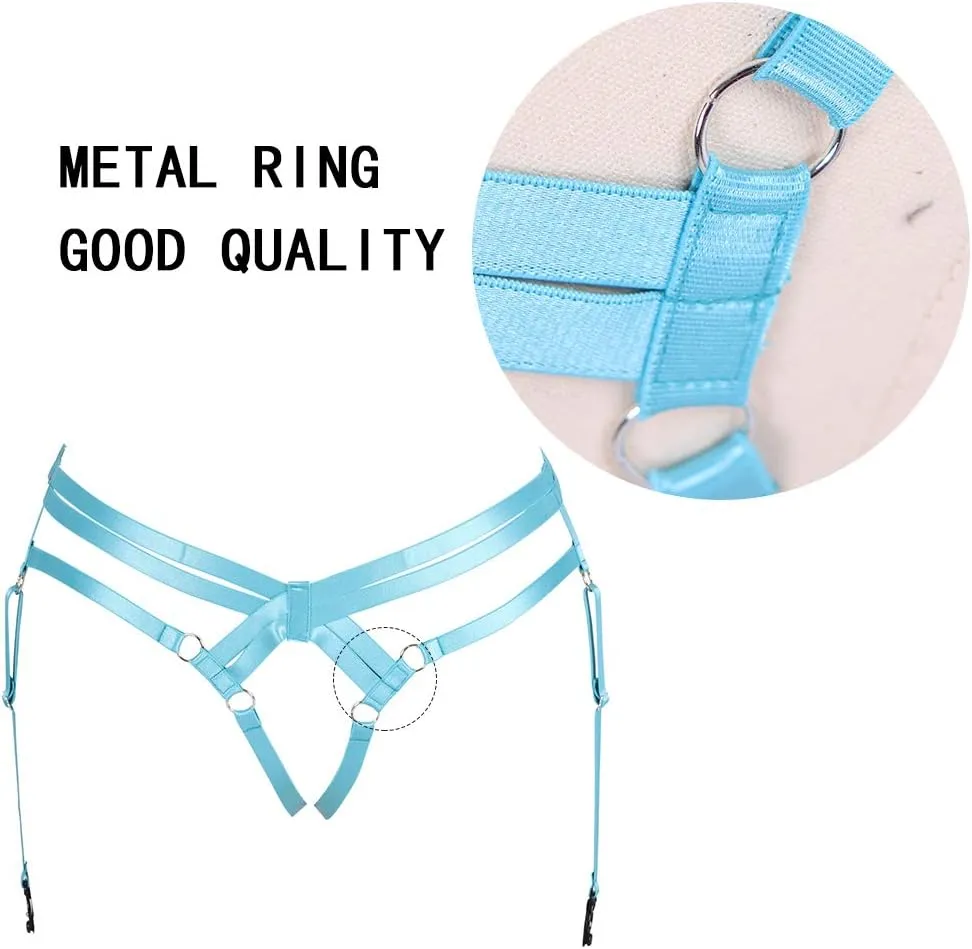 BODY CAGE Women's Leg Belt Harness Garter Shorts Long Tube Strap Punk Gothic Adjustable