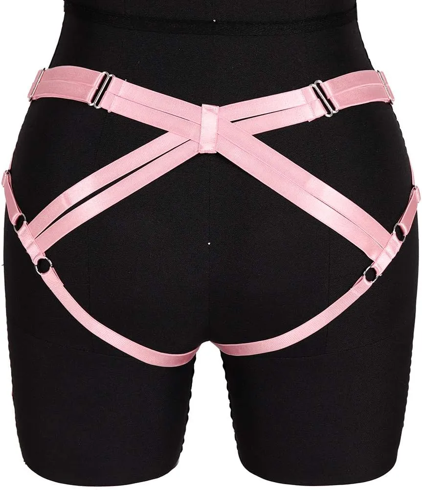 BODY CAGE Women's Leg Belt Harness Garter Shorts Long Tube Strap Punk Gothic Adjustable