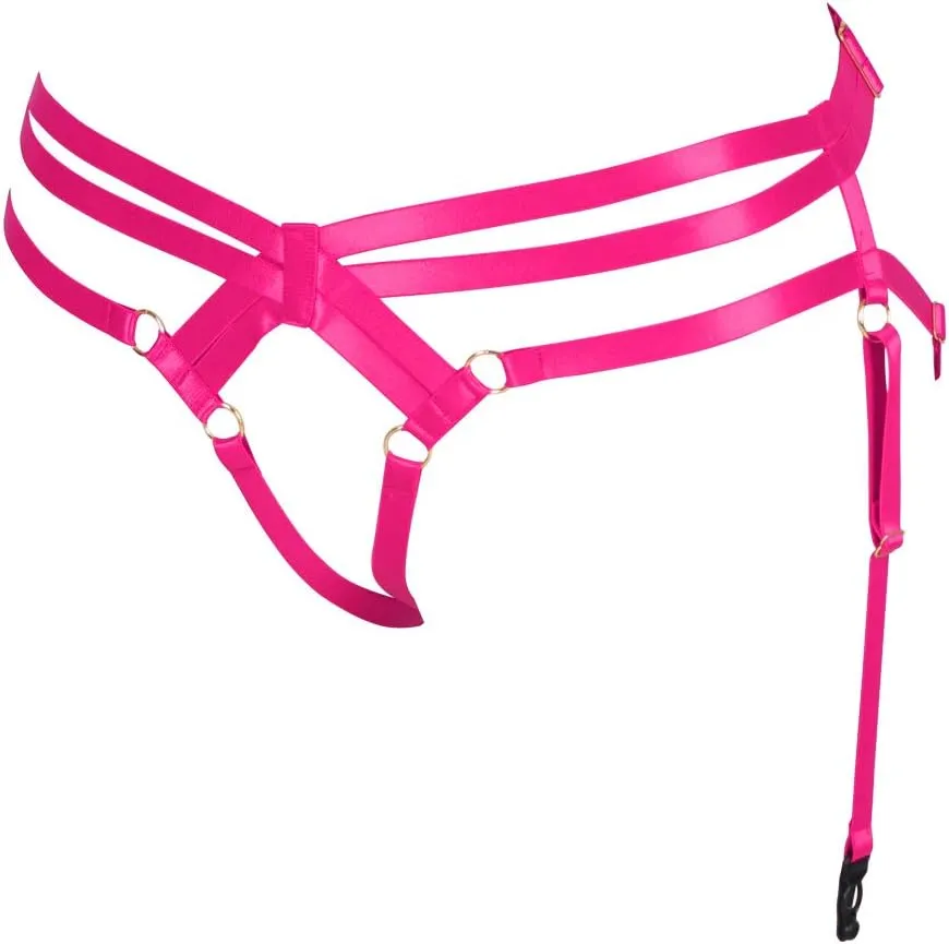 BODY CAGE Women's Leg Belt Harness Garter Shorts Long Tube Strap Punk Gothic Adjustable