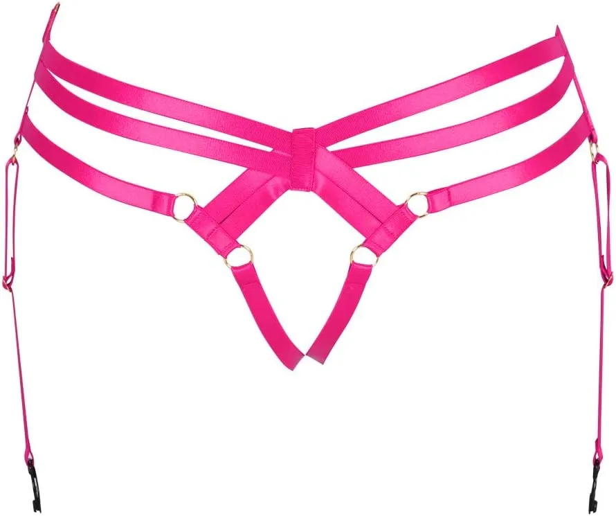 BODY CAGE Women's Leg Belt Harness Garter Shorts Long Tube Strap Punk Gothic Adjustable