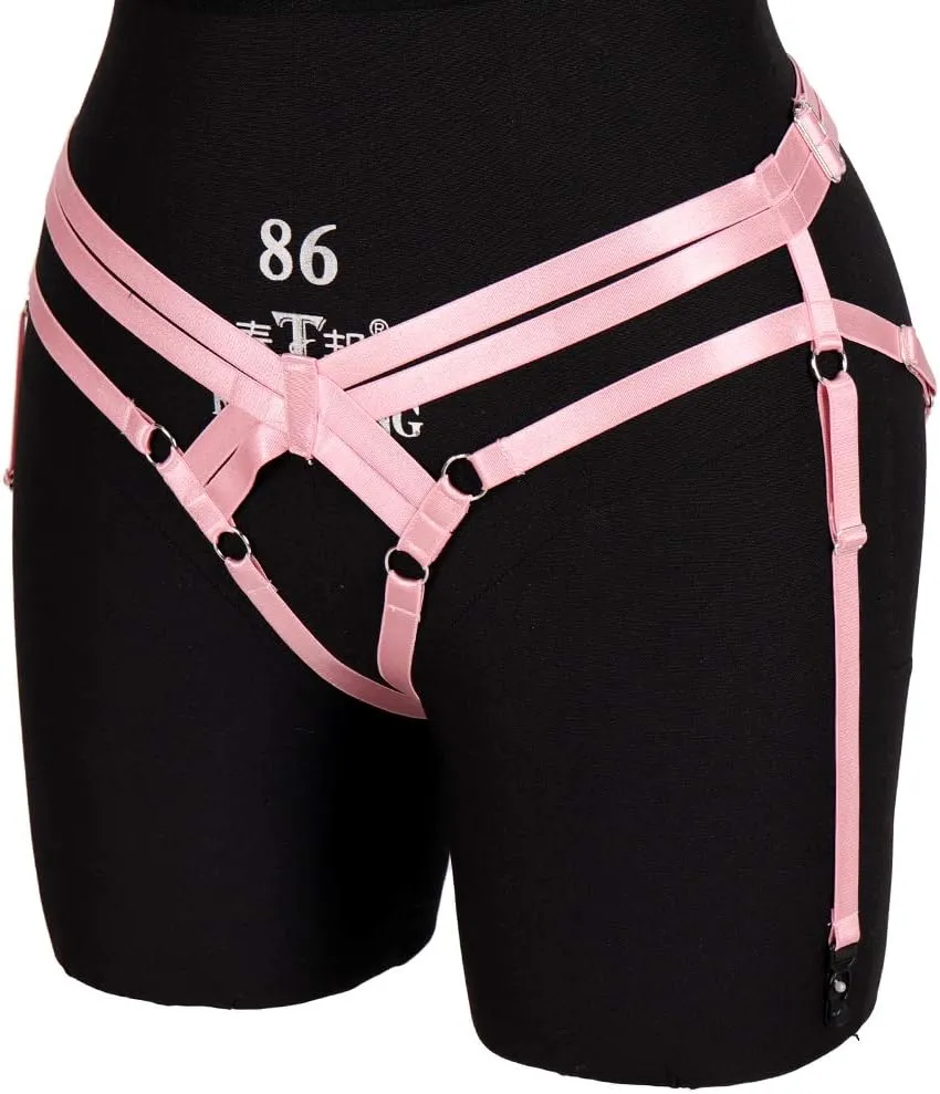 BODY CAGE Women's Leg Belt Harness Garter Shorts Long Tube Strap Punk Gothic Adjustable