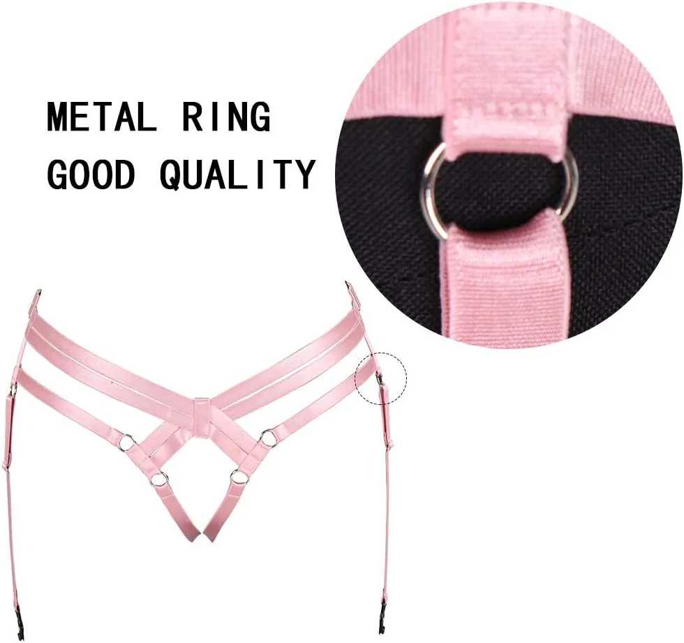 BODY CAGE Women's Leg Belt Harness Garter Shorts Long Tube Strap Punk Gothic Adjustable