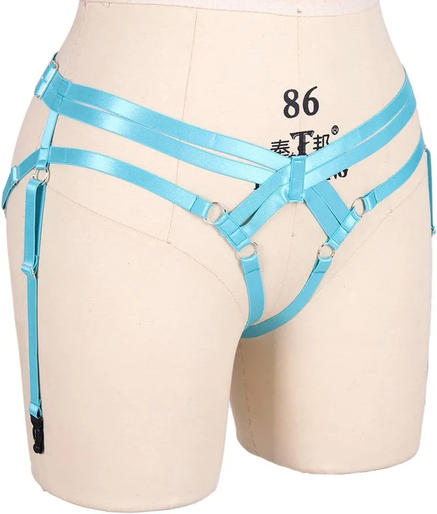 BODY CAGE Women's Leg Belt Harness Garter Shorts Long Tube Strap Punk Gothic Adjustable