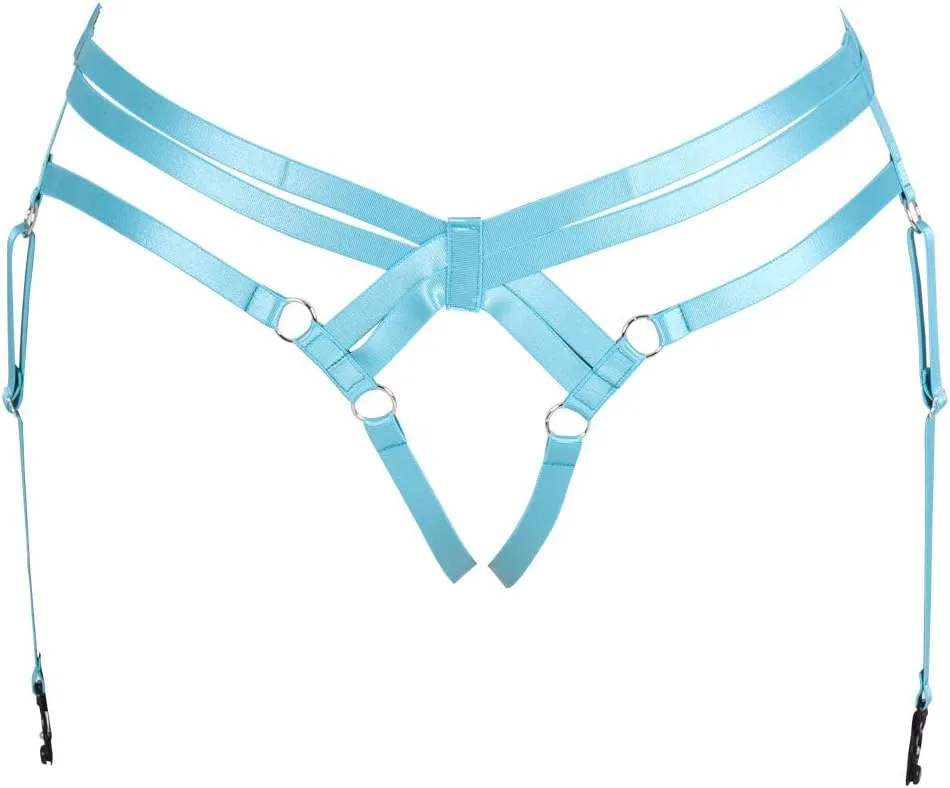 BODY CAGE Women's Leg Belt Harness Garter Shorts Long Tube Strap Punk Gothic Adjustable