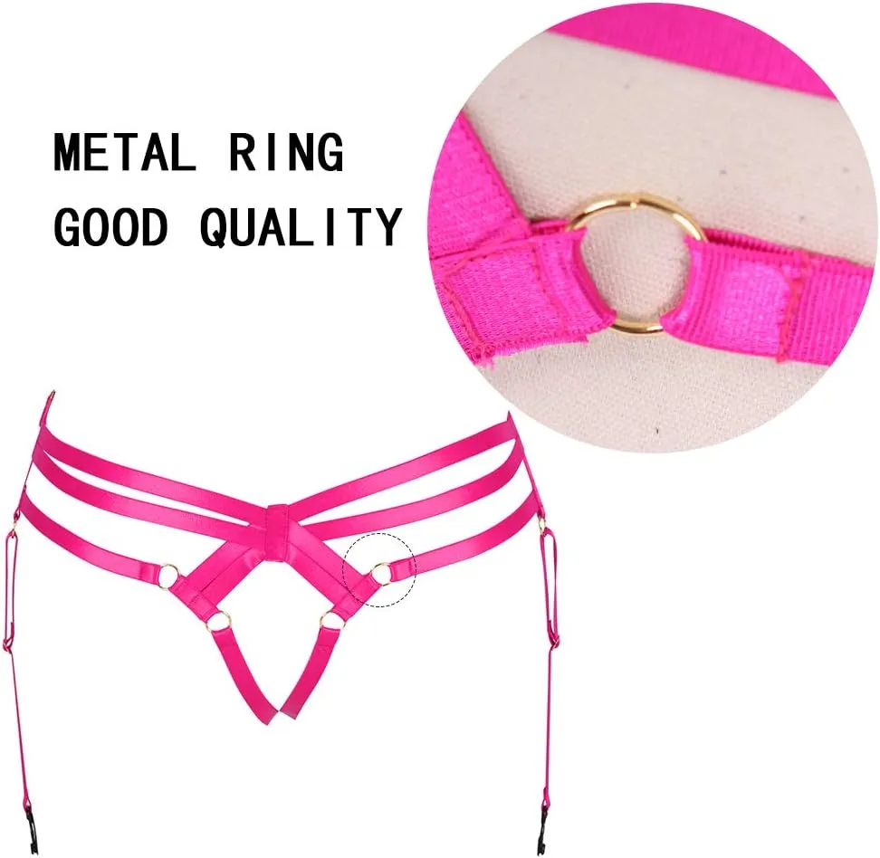 BODY CAGE Women's Leg Belt Harness Garter Shorts Long Tube Strap Punk Gothic Adjustable