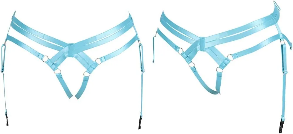 BODY CAGE Women's Leg Belt Harness Garter Shorts Long Tube Strap Punk Gothic Adjustable