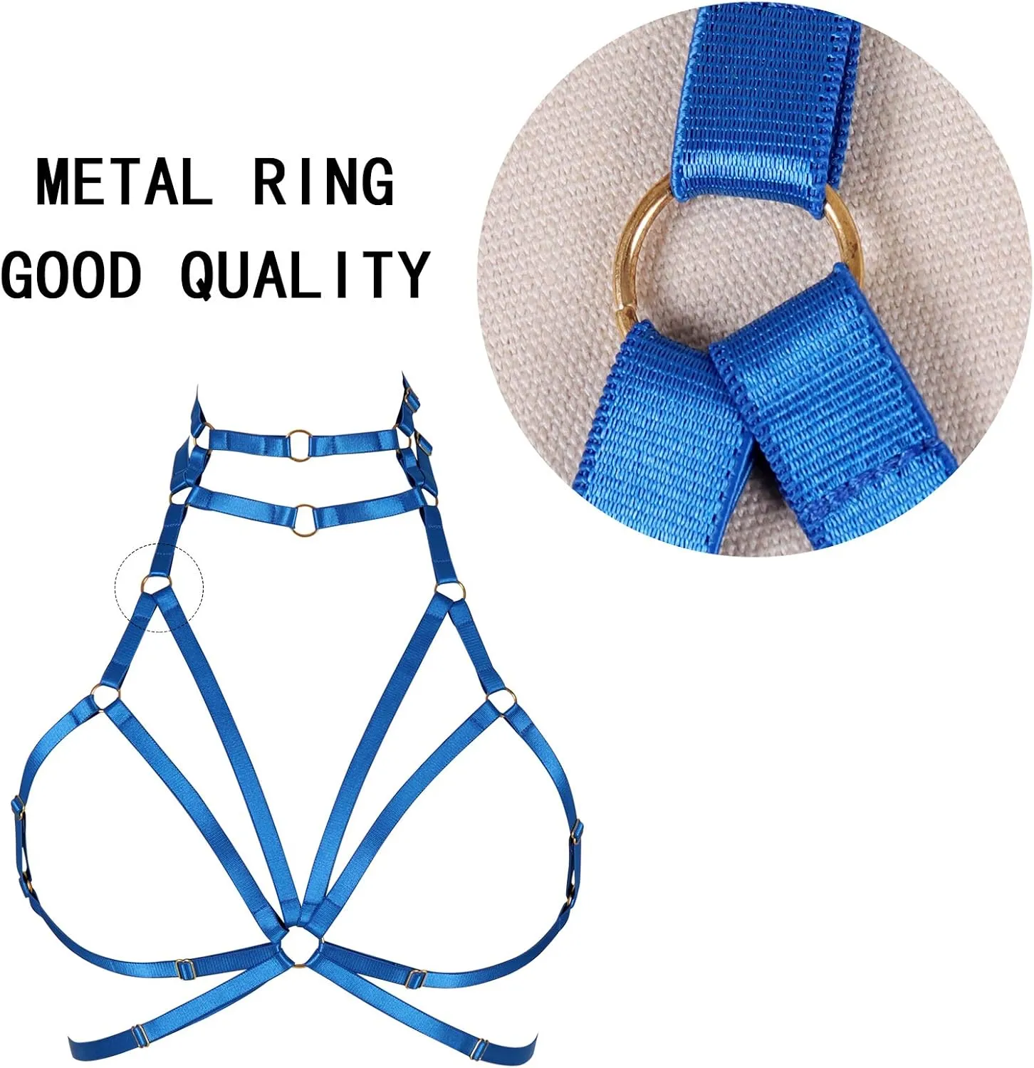 Body harness for women Bra Goth Stretchy fabric Halloween Plus size Punk Chest strap belt Festival rave Lingerie cage