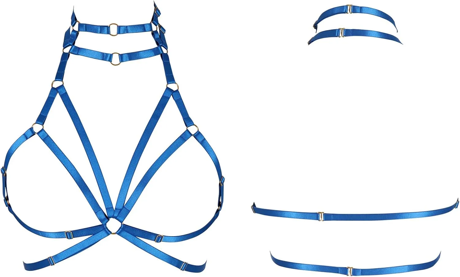 Body harness for women Bra Goth Stretchy fabric Halloween Plus size Punk Chest strap belt Festival rave Lingerie cage