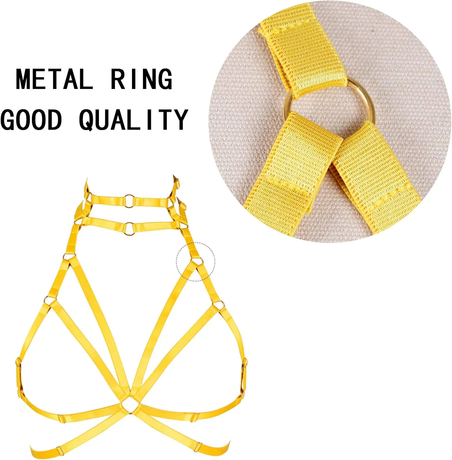 Body harness for women Bra Goth Stretchy fabric Halloween Plus size Punk Chest strap belt Festival rave Lingerie cage