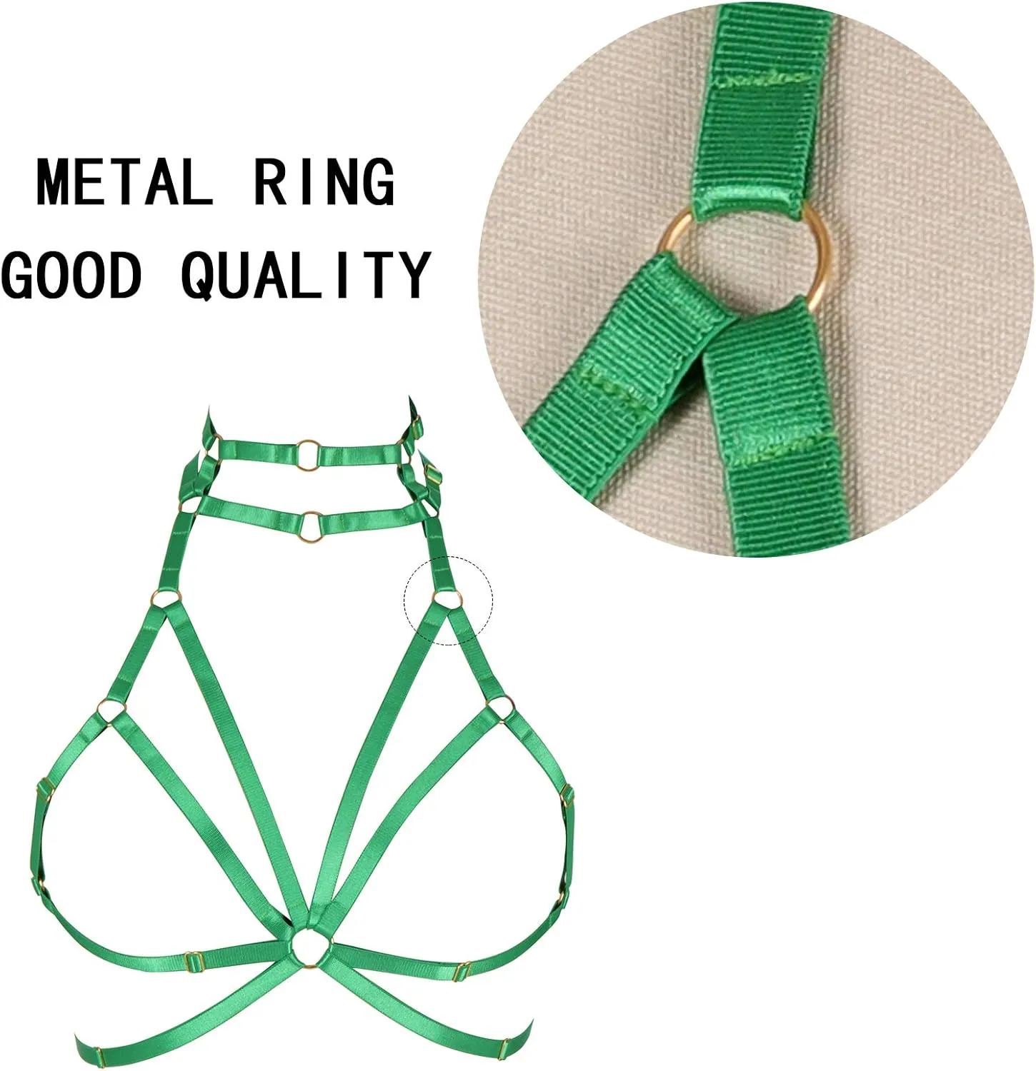 Body harness for women Bra Goth Stretchy fabric Halloween Plus size Punk Chest strap belt Festival rave Lingerie cage