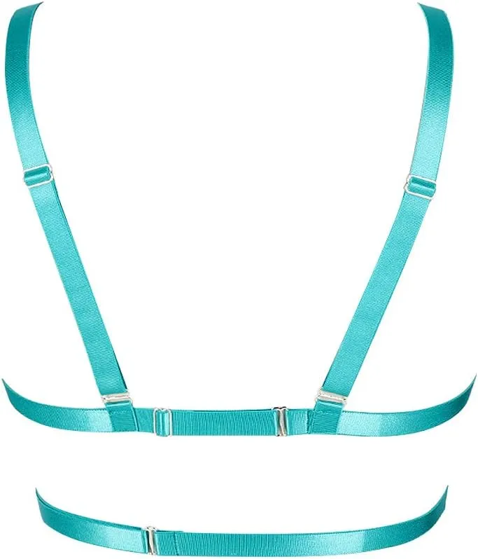 Body Harness for Women Bra Lingerie cage Top Punk Plus Size Chest Strap Belt Stretchy Fabric Festival Rave Adjustable