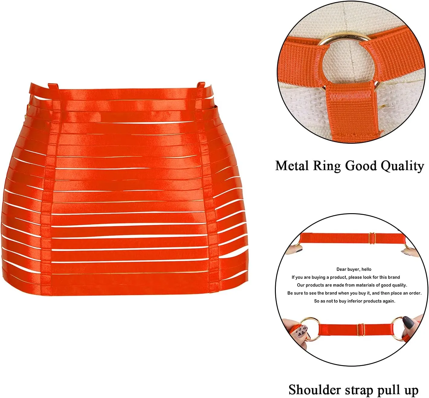 Body Harness for Women Skirt Belt Lingerie cage Leg Strap Punk Gothic Stretchy Fabric Plus Size Waist Belt