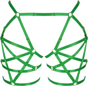 Body Harness Pentagram Garter Woman Lingerie cage Punk Gothic Belt Leg Strap Photography Dance Apparel Stretchy Fabric