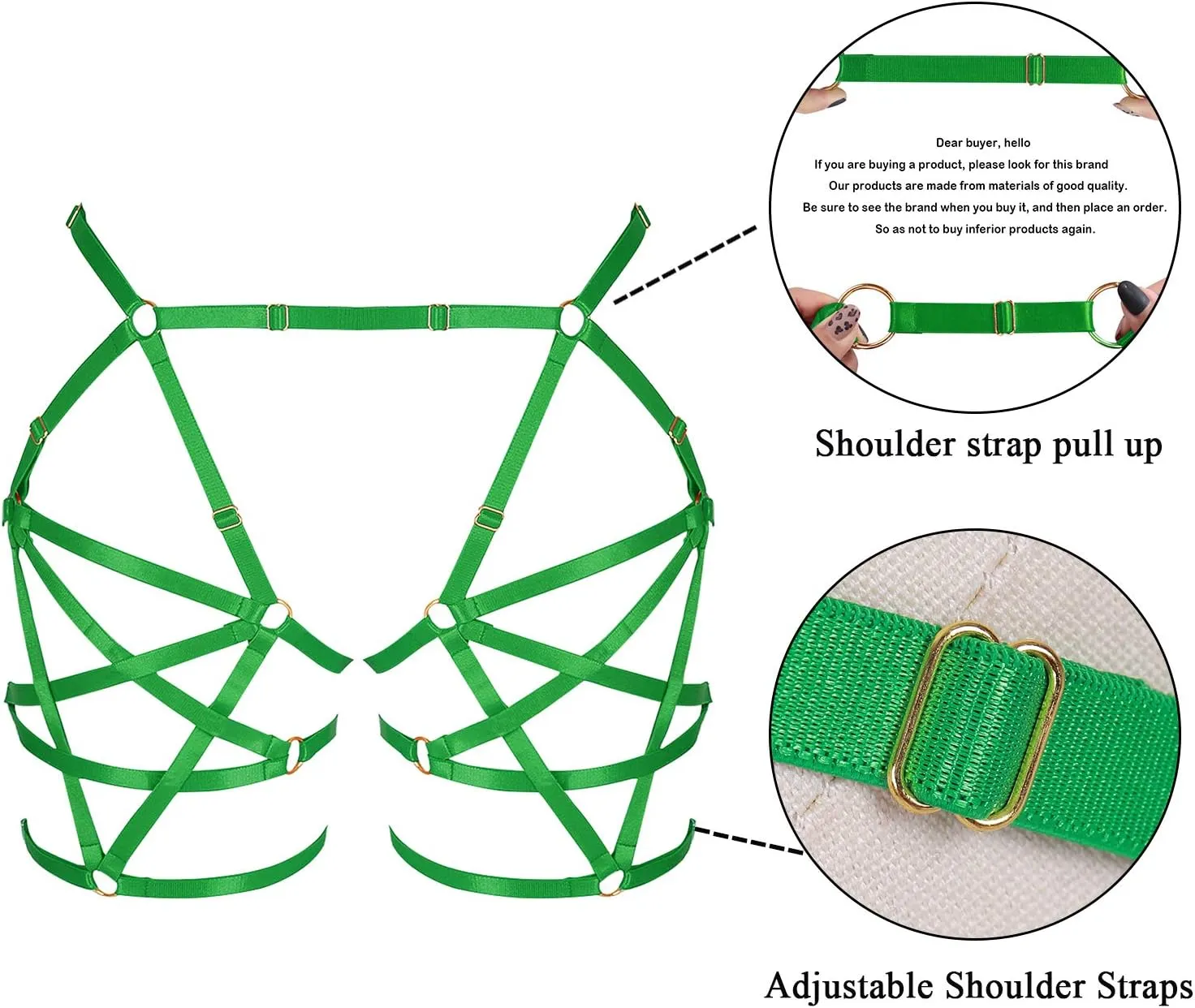 Body Harness Pentagram Garter Woman Lingerie cage Punk Gothic Belt Leg Strap Photography Dance Apparel Stretchy Fabric