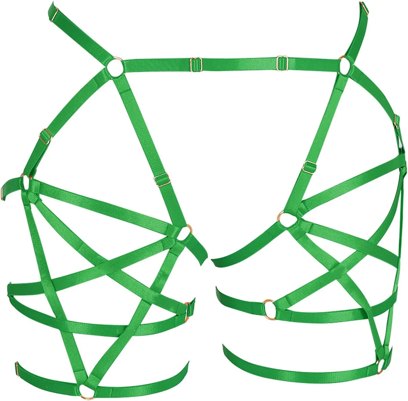 Body Harness Pentagram Garter Woman Lingerie cage Punk Gothic Belt Leg Strap Photography Dance Apparel Stretchy Fabric