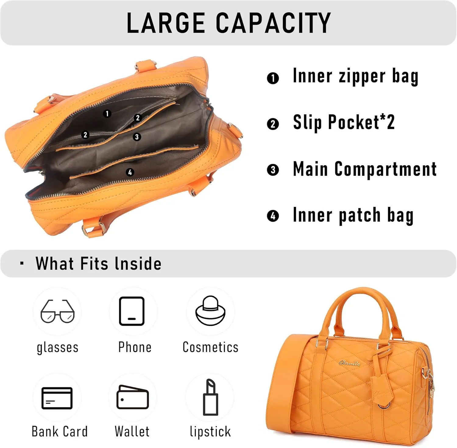 Boston Bags for Women, Top Handle Satchel Purse and Handbags with Shoulder Strap