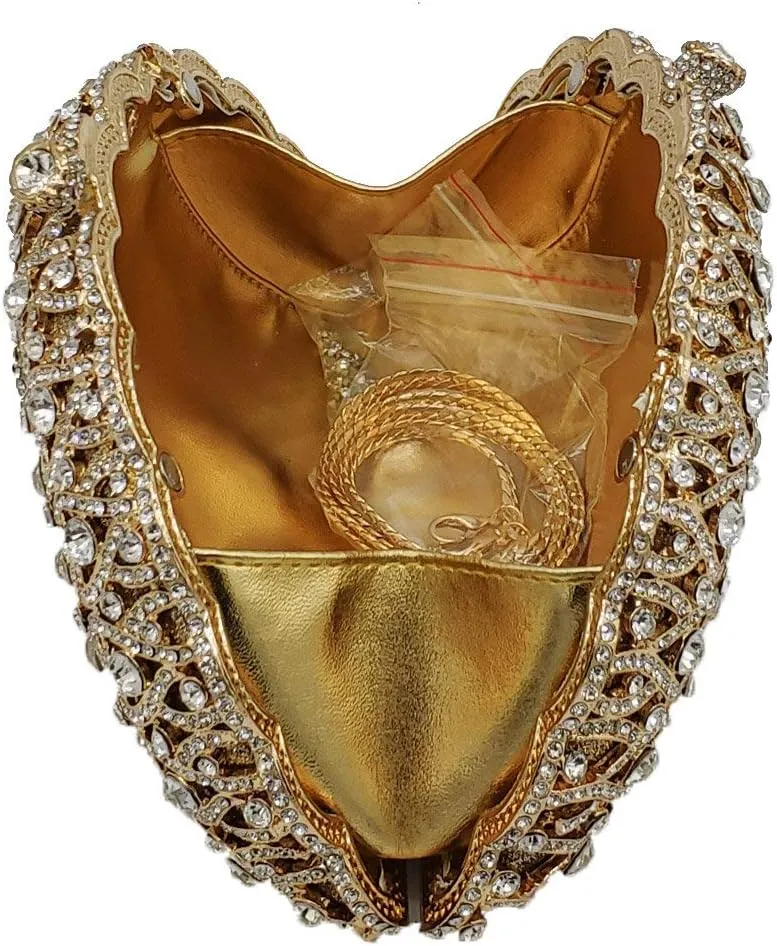 Boutique De FGG Peacock Clutch Bag Women Crystal Evening Handbags Bridal Wedding Rhinestone Clutch Purse Party Prom Bag,Mini