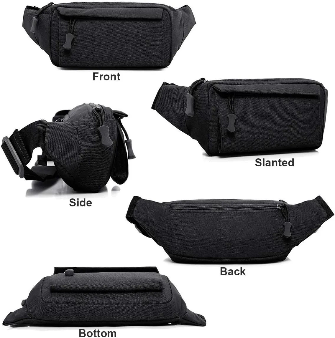 BraveHawk OUTDOORS Waist Bag Fanny Pack, 800D Military Nylon Oxford Water Resistant Utility EDC Crossbody Chest Pack Outdoor Daypack Organizer for Travel Hiking