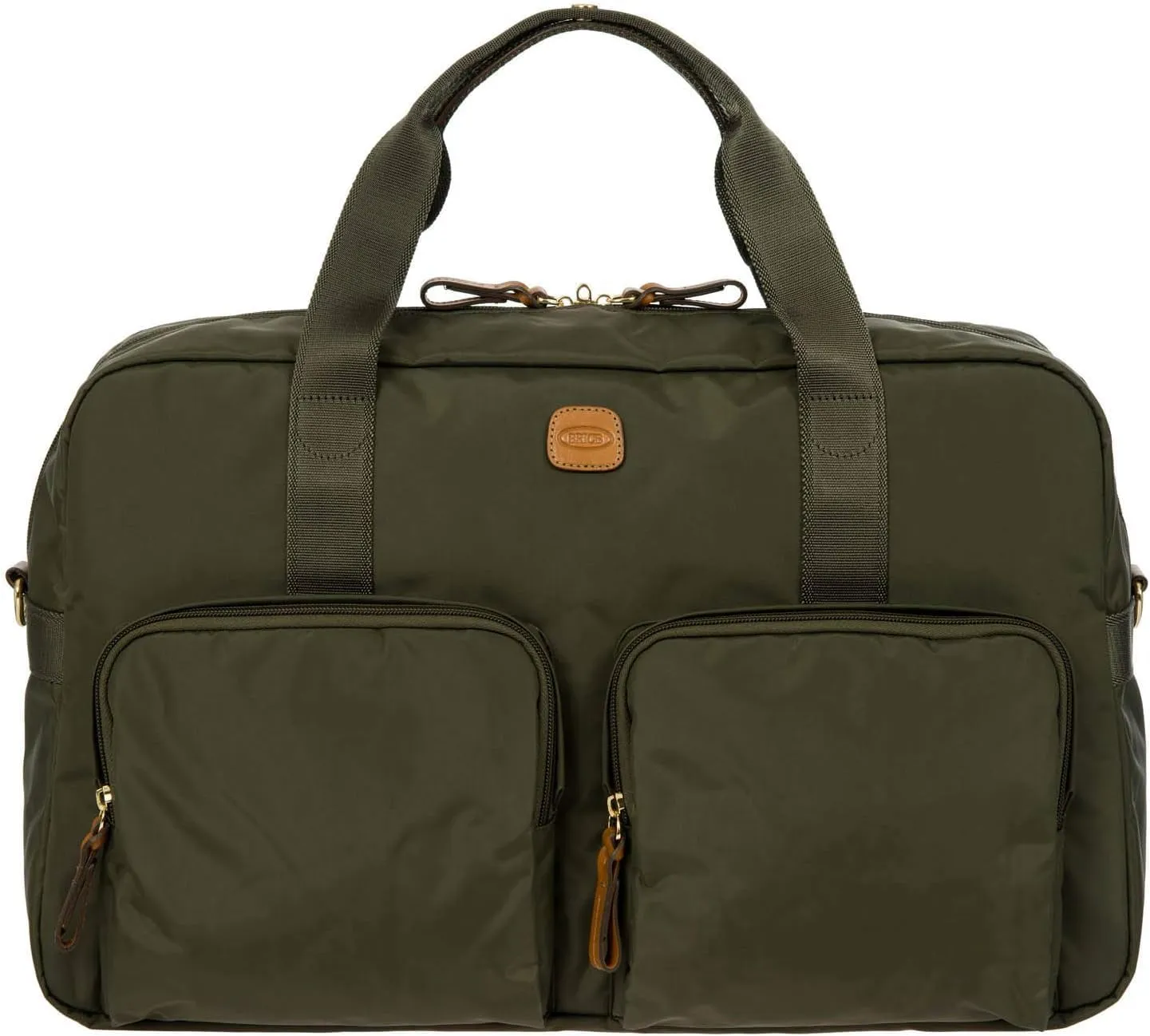 Bric's X-BAG 18-Inch Cargo Duffle Bag - Luxury Travel Bag with Luggage Sleeve - Carry On Bag and Weekender Bag Made from Durable Satin Nylon - Olive