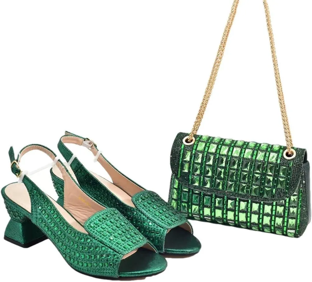 Butterfly Knot Crystal Pumps Purse Nigerian Ladies Italian Party Set