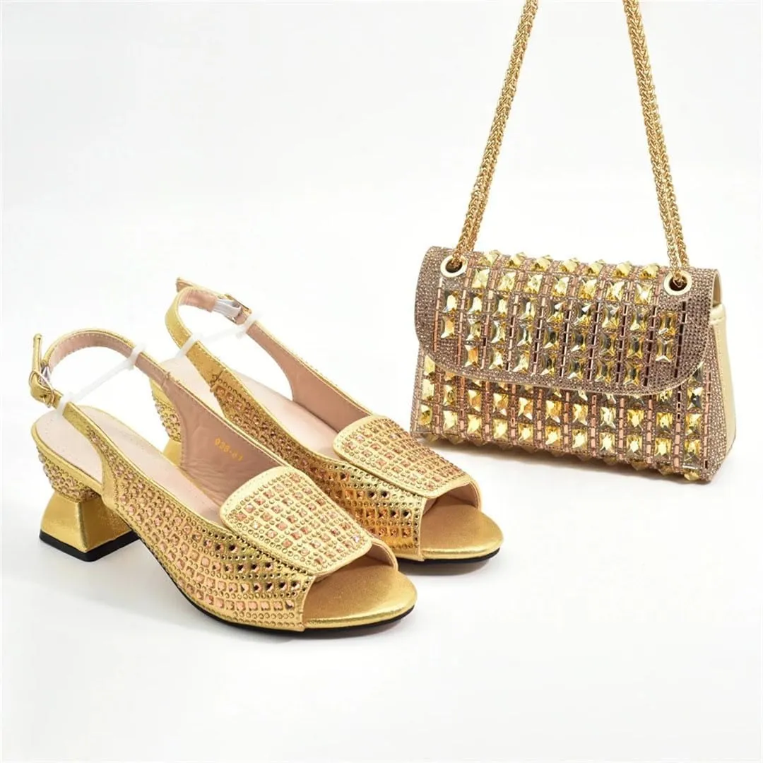 Butterfly Knot Crystal Pumps Purse Nigerian Ladies Italian Party Set