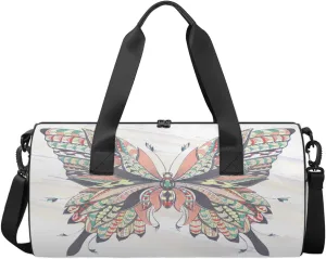 Butterfly Travel Duffel Bag Colorful Moths Sports Gym Bag Men Women Sports Travel Luggage Bag 17.6”×9”×9 “ Duffel Bag Weekend Overnight Gym Bag Nvenient For Carrying