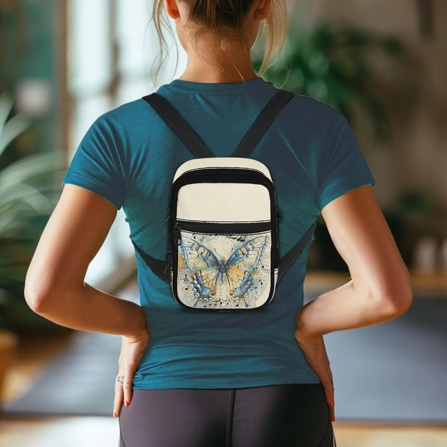 Canvas Crossbody Bags Multi Position Back Pack Waist Packs Cross Body Fanny Pack with Adjustable Strap Gifts