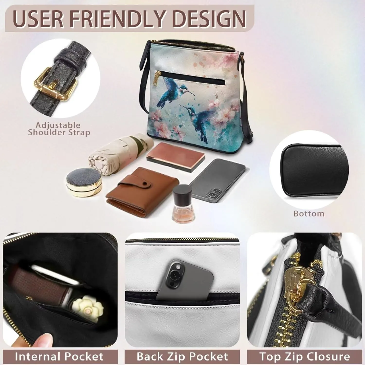 Casual Crossbody Bags for Women Leather Shoulder Bag Hobo Purses for Women Christmas Handbags