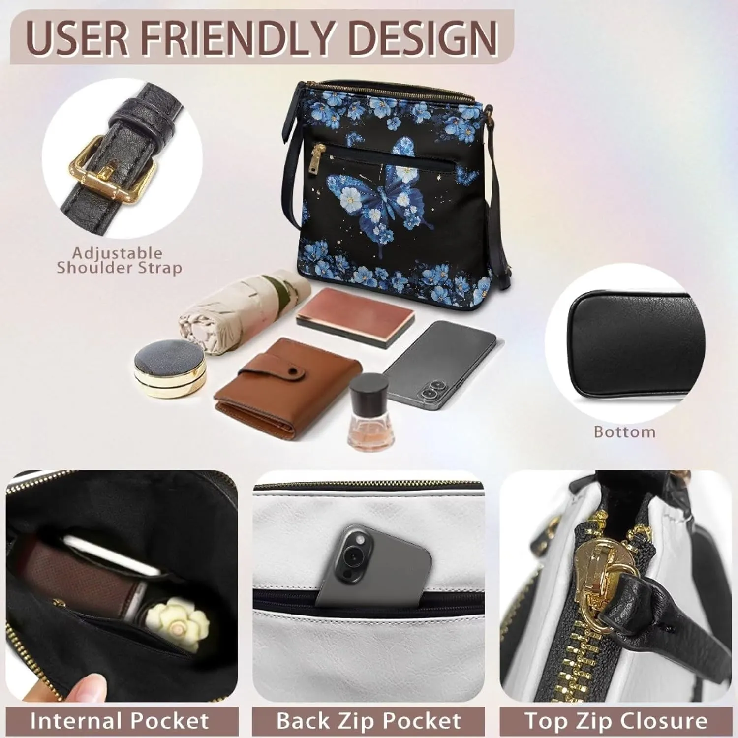 Casual Crossbody Bags for Women Leather Shoulder Bag Hobo Purses for Women Christmas Handbags