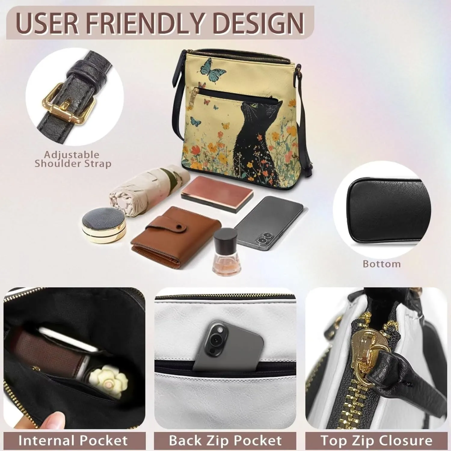 Casual Crossbody Bags for Women Leather Shoulder Bag Hobo Purses for Women Christmas Handbags