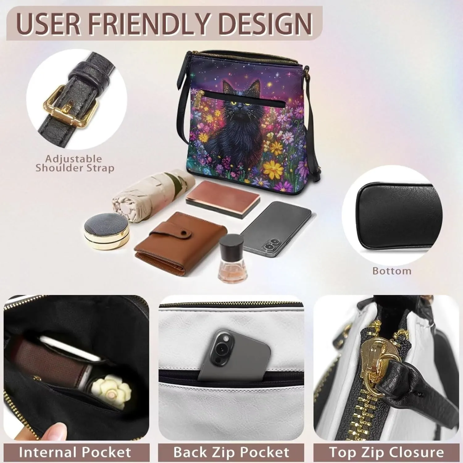 Casual Crossbody Bags for Women Leather Shoulder Bag Hobo Purses for Women Christmas Handbags