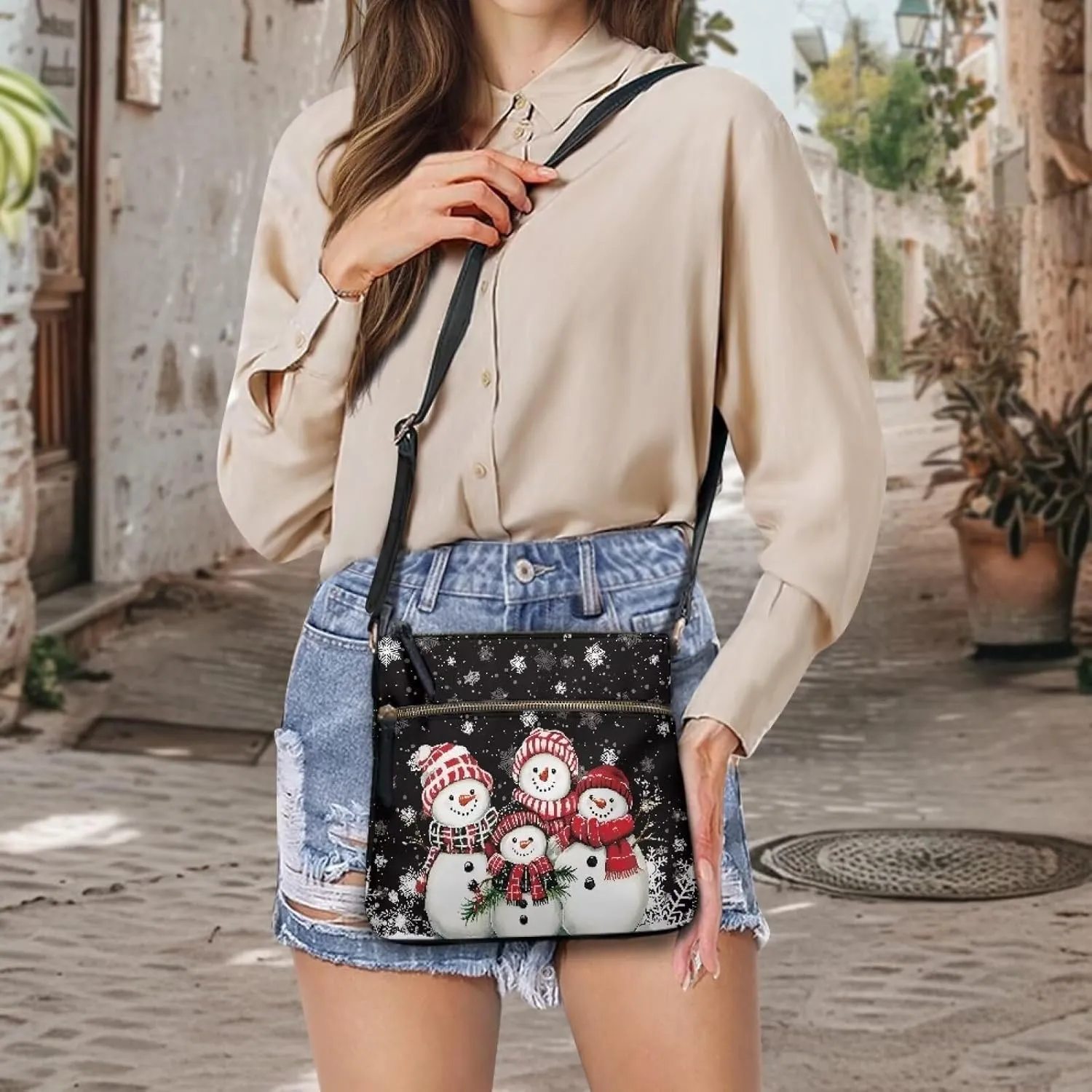 Casual Crossbody Bags for Women Leather Shoulder Bag Hobo Purses for Women Christmas Handbags