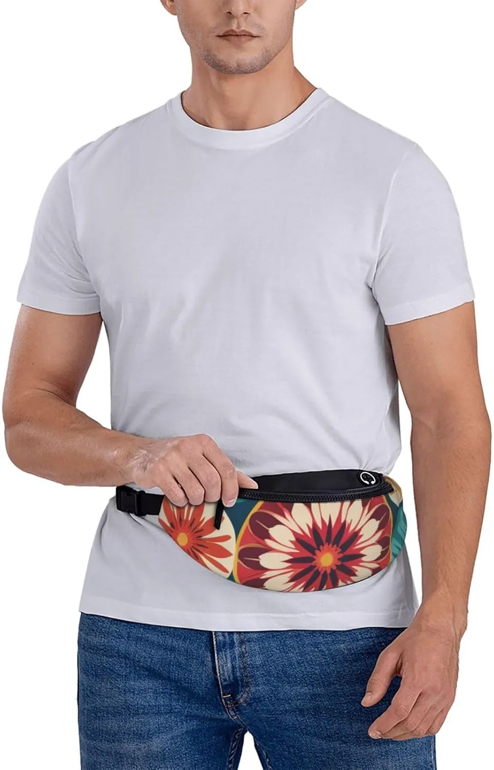 Casual Medallion Multi Printed Fanny Pack,Crossbody Fanny packs for women Men Waist Bag for Running Travel
