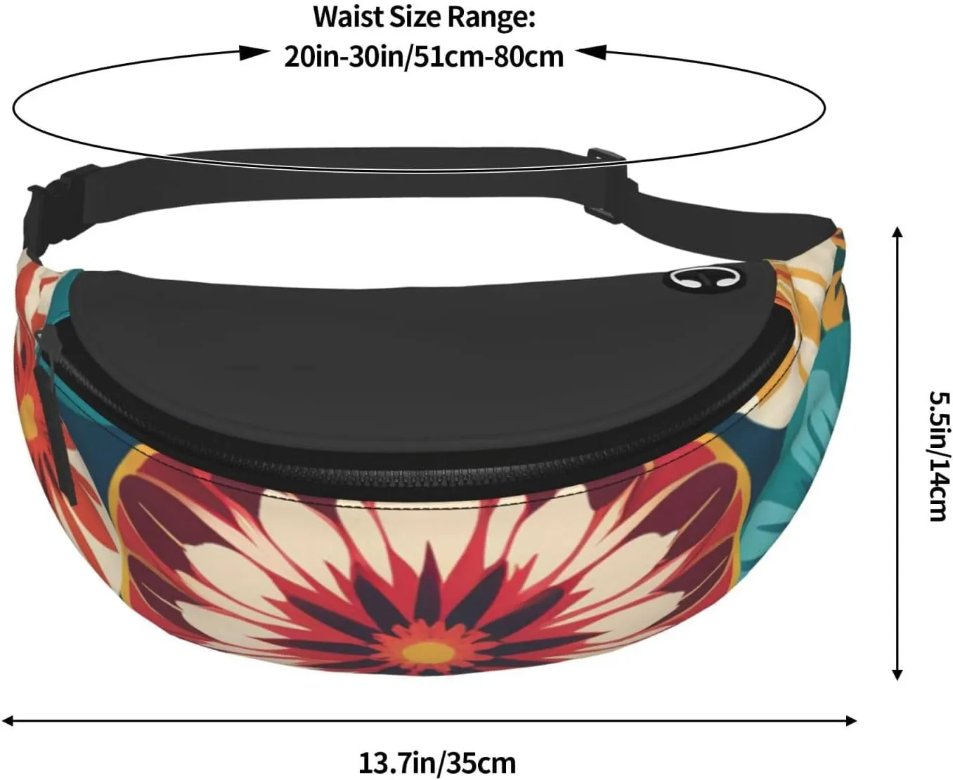 Casual Medallion Multi Printed Fanny Pack,Crossbody Fanny packs for women Men Waist Bag for Running Travel