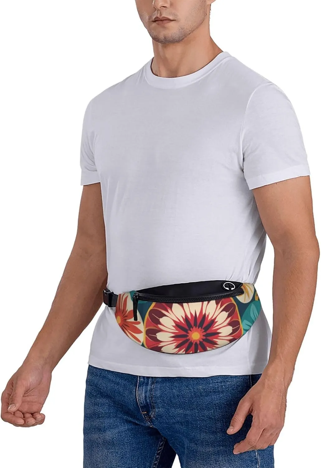 Casual Medallion Multi Printed Fanny Pack,Crossbody Fanny packs for women Men Waist Bag for Running Travel