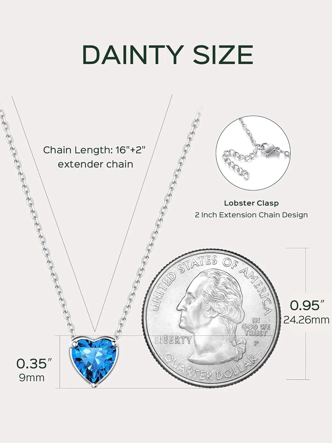 ChicSilver 925 Sterling Silver 12 Months Sparkling Round Cut Created Birthstone Pendant Necklace, 16 Inch Rolo Chain (with Gift Box)