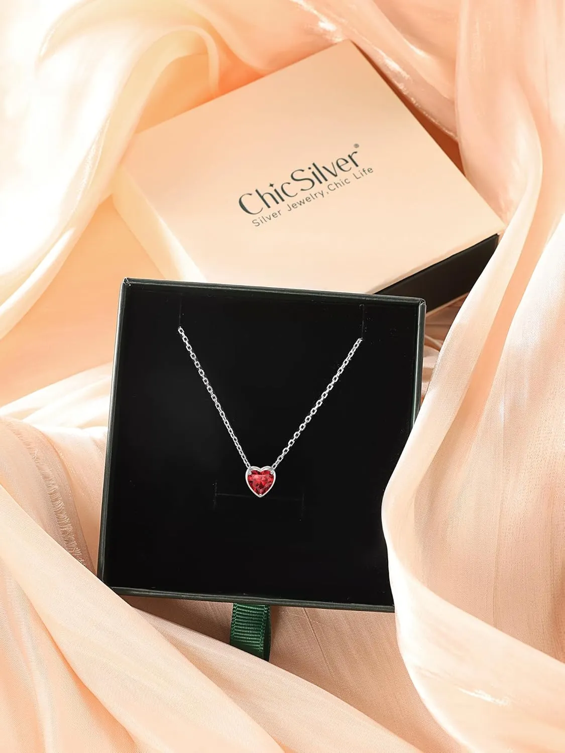 ChicSilver 925 Sterling Silver 12 Months Sparkling Round Cut Created Birthstone Pendant Necklace, 16 Inch Rolo Chain (with Gift Box)